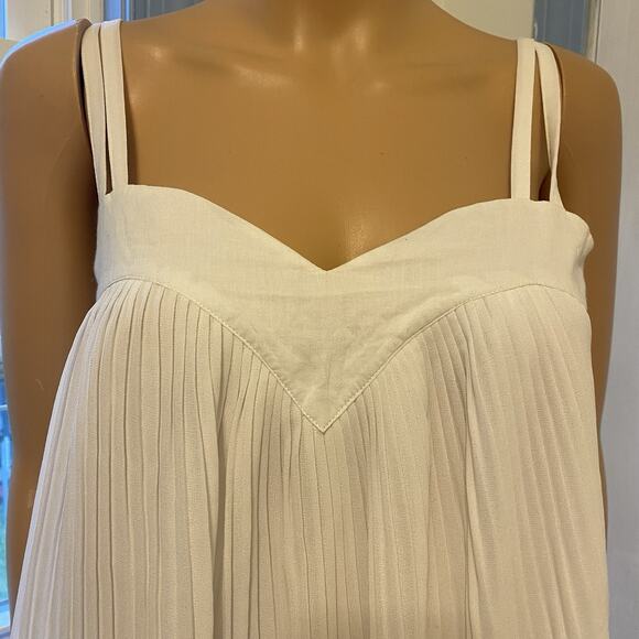 Y2K 2000s ASOS White PlissePleated Women6 Sweetheart Strap Sleeve Midi Anglecore - Picture 7 of 11
